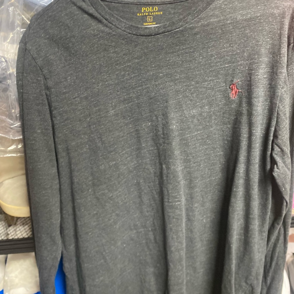 Polo by Ralph Lauren Men's Gray Long Sleeve Shirt